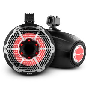 DS18 NXL-X10TPNEO/BK NXL 10" Neodymium Marine and Powersports Towers with Built-in Passive Radiator, 1" Driver and LED RGB Lights 300 Watts…