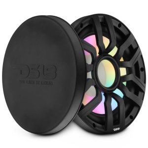 DS18 NXL-IQ12SUB/BK 12” Marine Subwoofer with Hybrid Magnet Motor, Removable Grille and Digital LED Lights - 600W RMS 4-Ohm