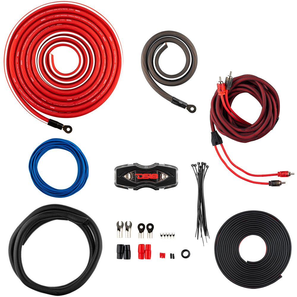 DS18 OFCKIT0 0-GA OFC 100% Copper Amplifier Installation Kit - RED
