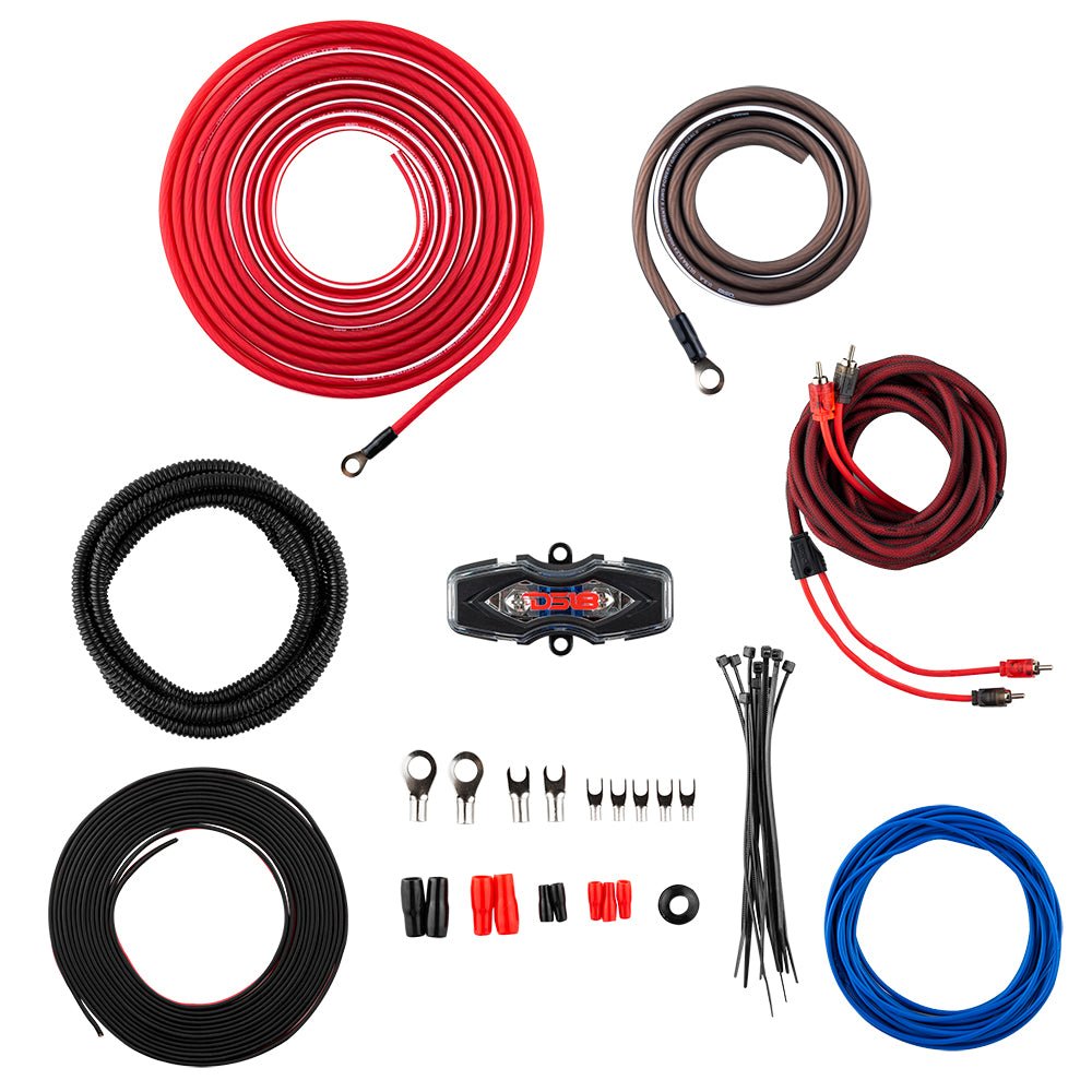 DS18 OFCKIT8 8-GA OFC 100% Copper Amplifier Installation Kit - RED