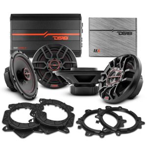 DS18 PKG-G669 Car Audio Bundle: 6.5" & 6x9" Coaxial Speakers with OEM Speaker Adapters, Amplifier, and Wiring Kit