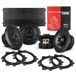 DS18 PKG-PROZT62 Pro Audio Speaker Bundle: 6.5" Midrange Coaxial Speakers with OEM Speaker Adapters, Amplifier, and Wiring Kit