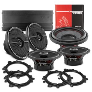 DS18 PKG-ZXI62SUB1 Car Audio + Bass Bundle: 6.5" Coaxial Speakers and 12" Subwoofer with Amplifier and Installation Kit