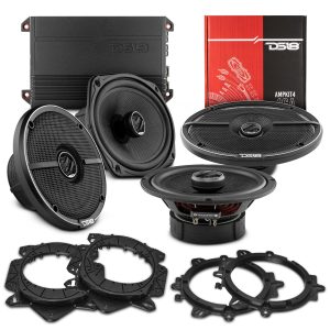 DS18 PKG-ZXI669 Car Audio Bundle: 6.5" & 6x9" Coaxial Speakers with OEM Speaker Adapters, Amplifier, and Installation Kit