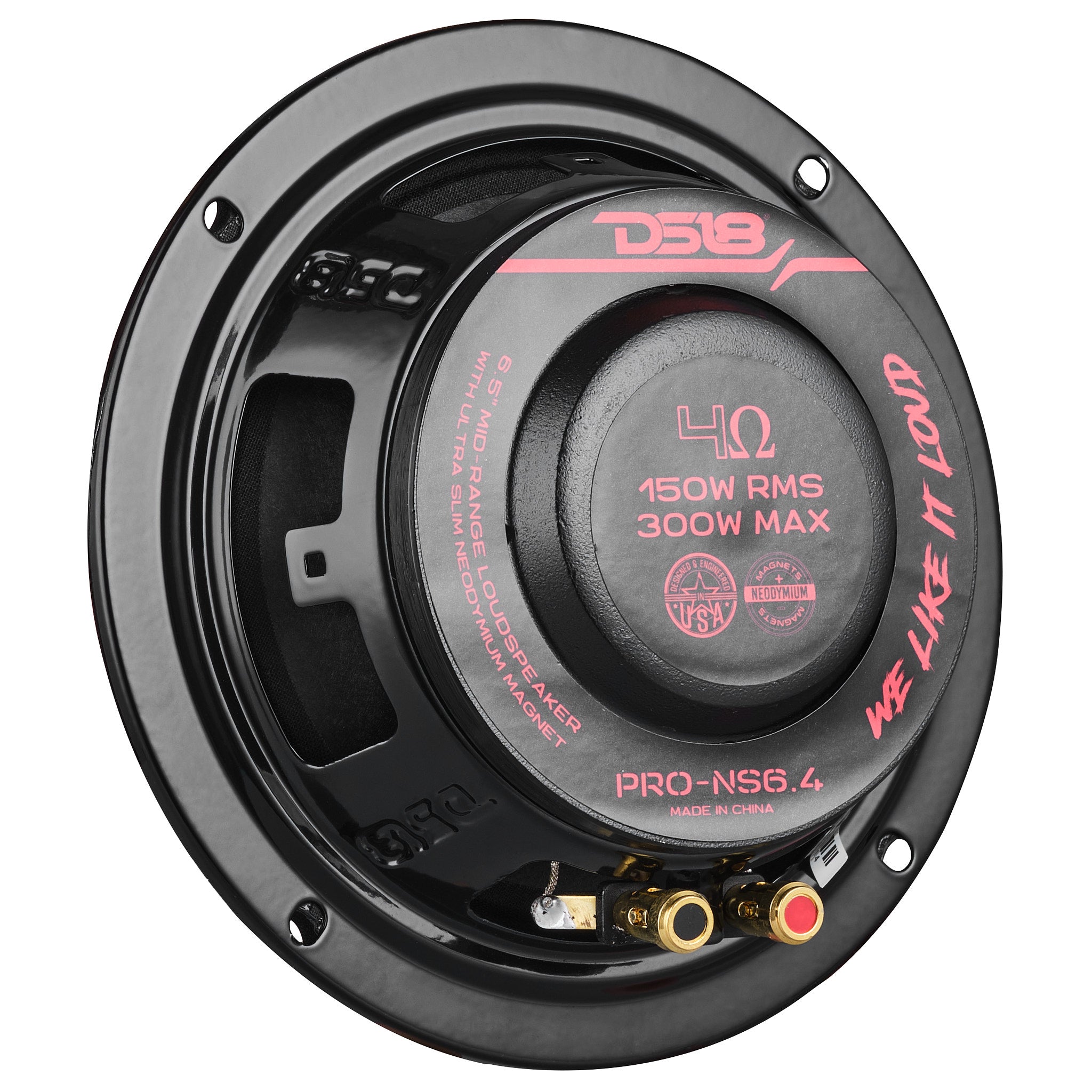 DS18 PRO-NS6.4 PRO 6.5" Shallow Neodymium Full-Range Loudspeaker 150 Watts Rms 4-Ohm