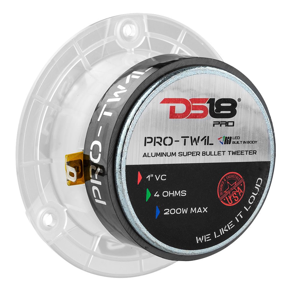 DS18 PRO-TW1L 3.8" Super Bullet Tweeter with 1" Aluminum Voice Coil with RGB LED Lights