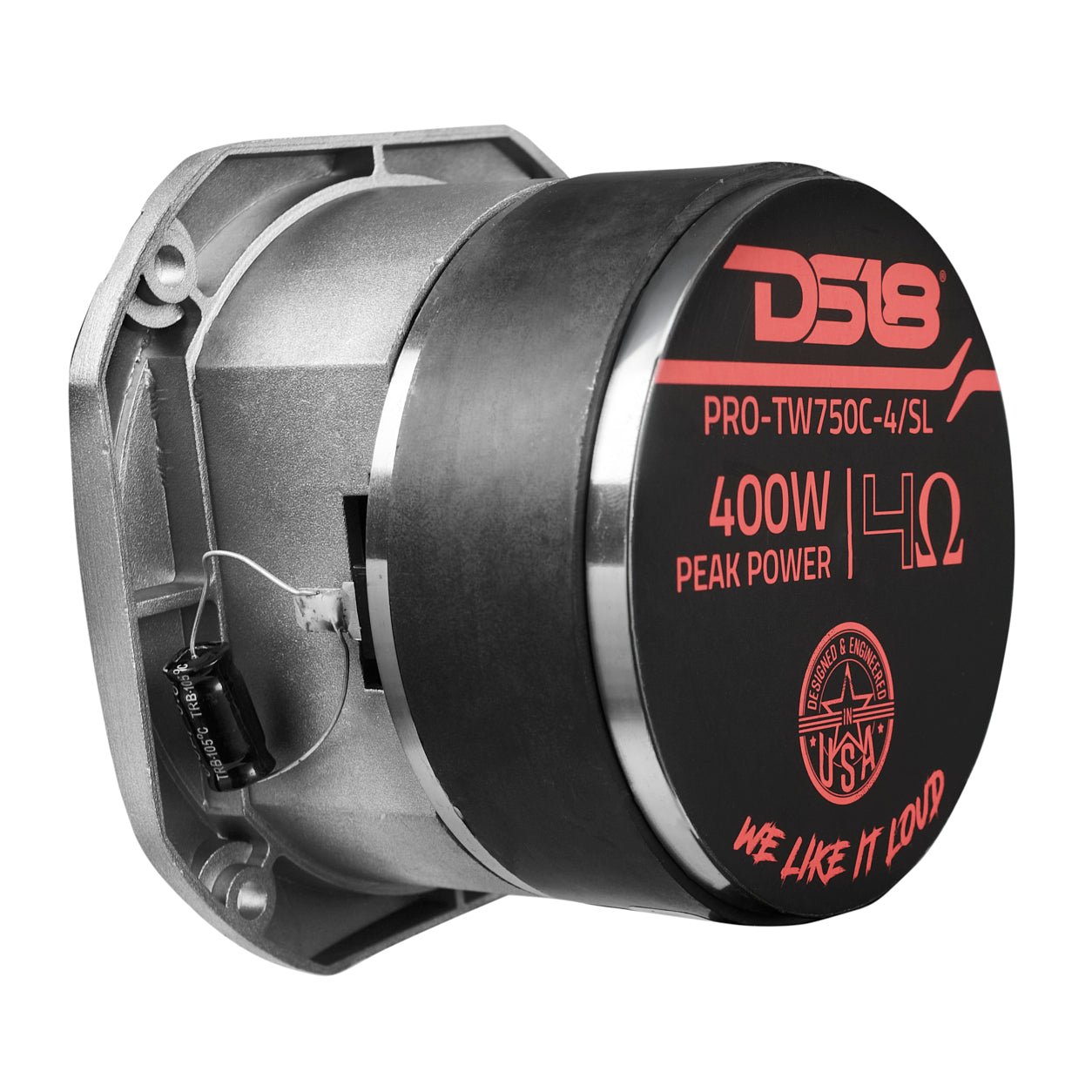 DS18 PRO-TW750C-4/SL 4” Super Bullet Tweeter with 1.5” Titanium Voice Coil and Oversized Ferrite Magnet 200 Watts 4-Ohm