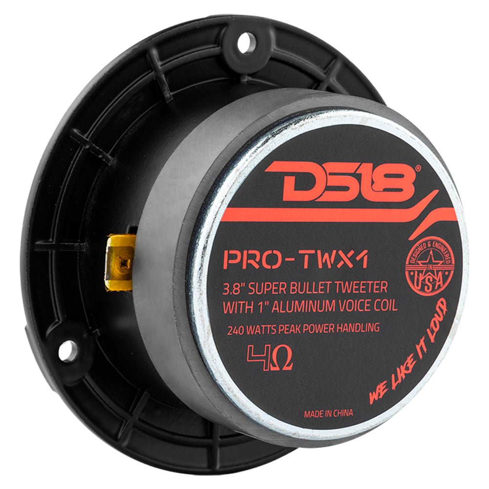 DS18 PRO-TWX1/BK 3.8" Super Bullet Tweeter 120W RMS 1" Aluminum 4-Ohm Vc