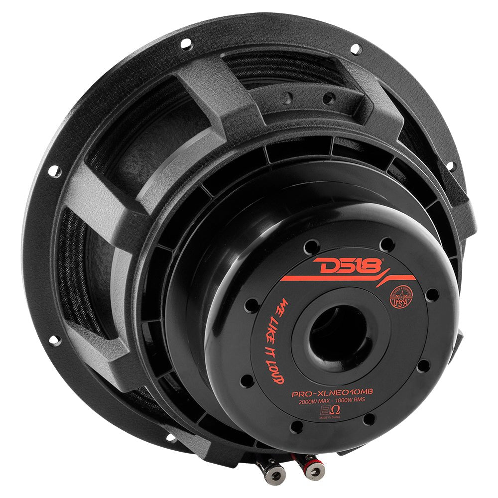 DS18 PRO-XLNEO10MB PRO 10" Neodymium Mid-Bass Loudspeaker 1000 Watts Rms 8-Ohm