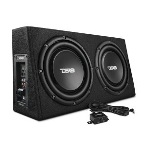 DS18 PU210A 10" Active Subwoofer Shallow Enclosure with 10" Passive Subwoofer For Pickup Trucks