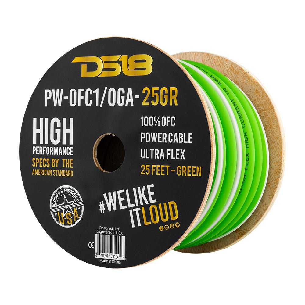 DS18 PW-OFC1/0GA-25BK 1/0-GA 100% OFC Ground, Power Cable, 25 Feet – Black