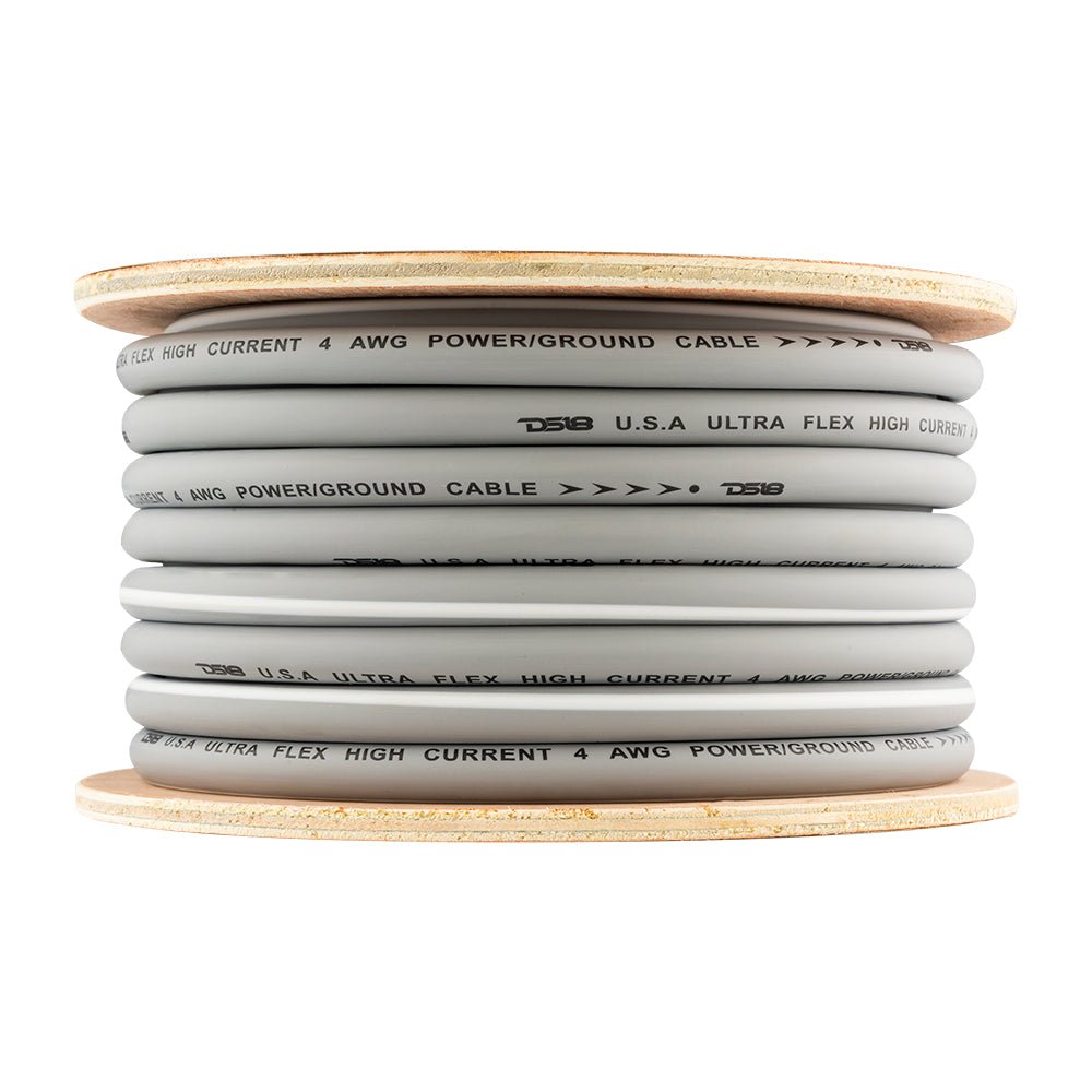 DS18 PW-OFC4GA-50SLV 4-GA 100% OFC Ground, Power Cable, 50 Feet -Silver
