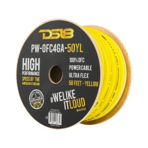DS18 PW-OFC4GA-50YL 4-GA 100% OFC Ground, Power Cable, 50 Feet -Yellow