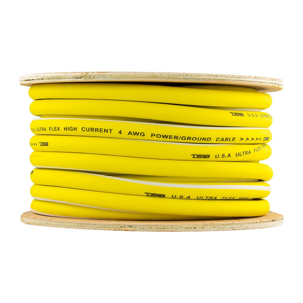 DS18 PW-OFC4GA-50YL 4-GA 100% OFC Ground, Power Cable, 50 Feet -Yellow