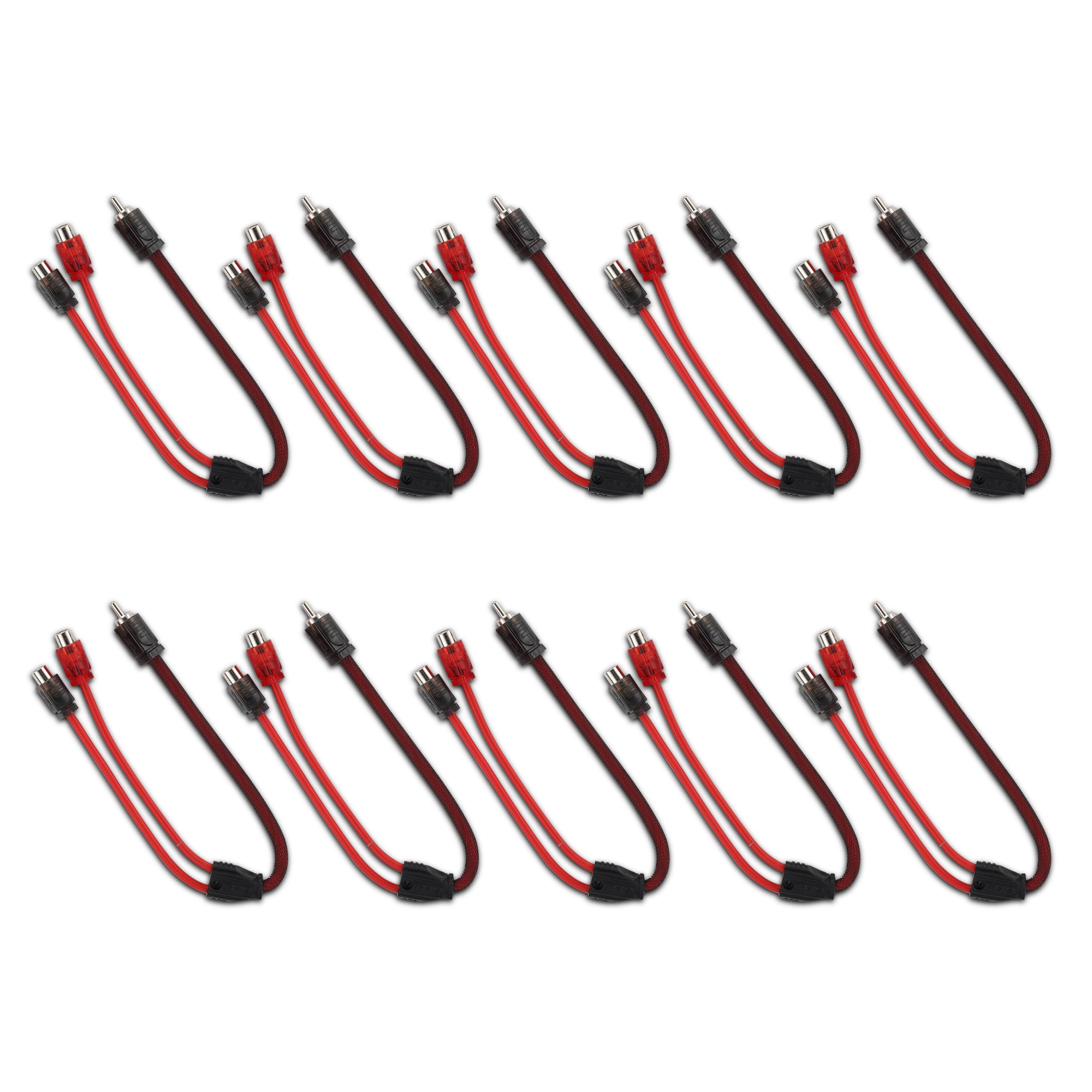 DS18 R1M2F.10PK Level 2 RCA 100% OFC Y Connector – 1 Male / 2 Female (10-Pack)