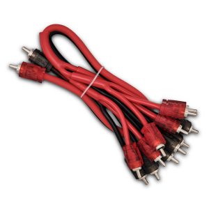 DS18 R2M12M Level 2 RCA 100% Copper OFC Y Connector 2 MALE to 12 MALE 1.5 Feet - RED