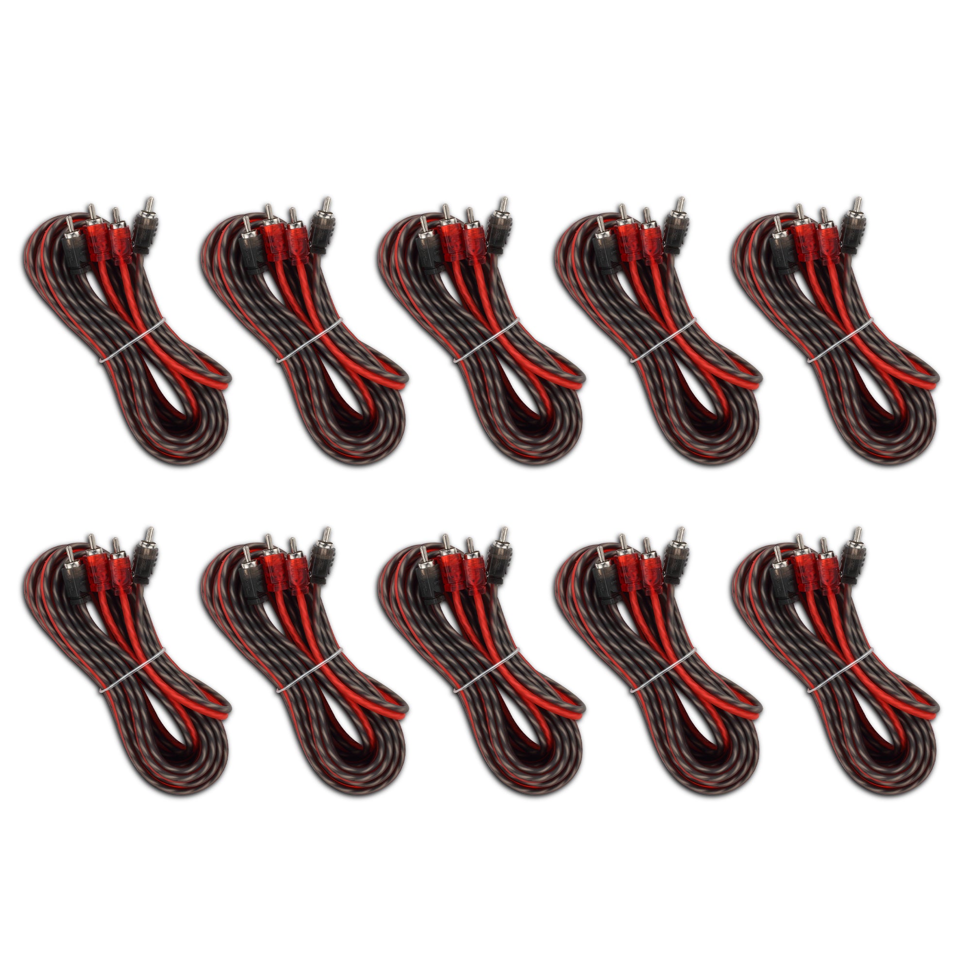DS18 RCA-16FT.10PK 16 ft Ultra Flex 100% OFC RCA Cable Wire – 10-Pack