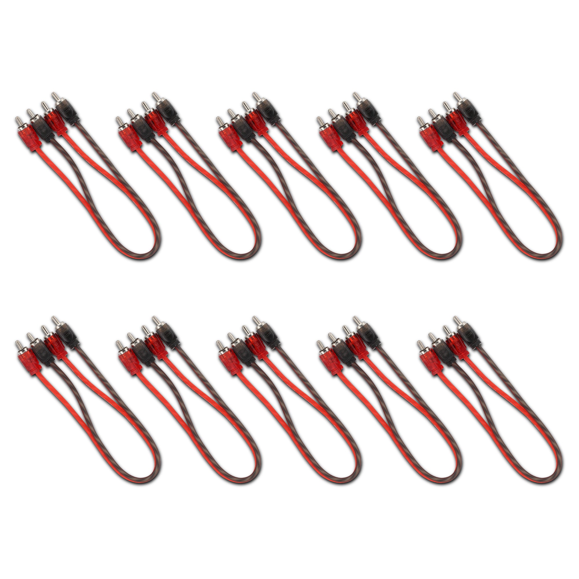 DS18 RCA-1FT.10PK 1 ft Ultra Flex 100% OFC RCA Cable Wire – 10-Pack