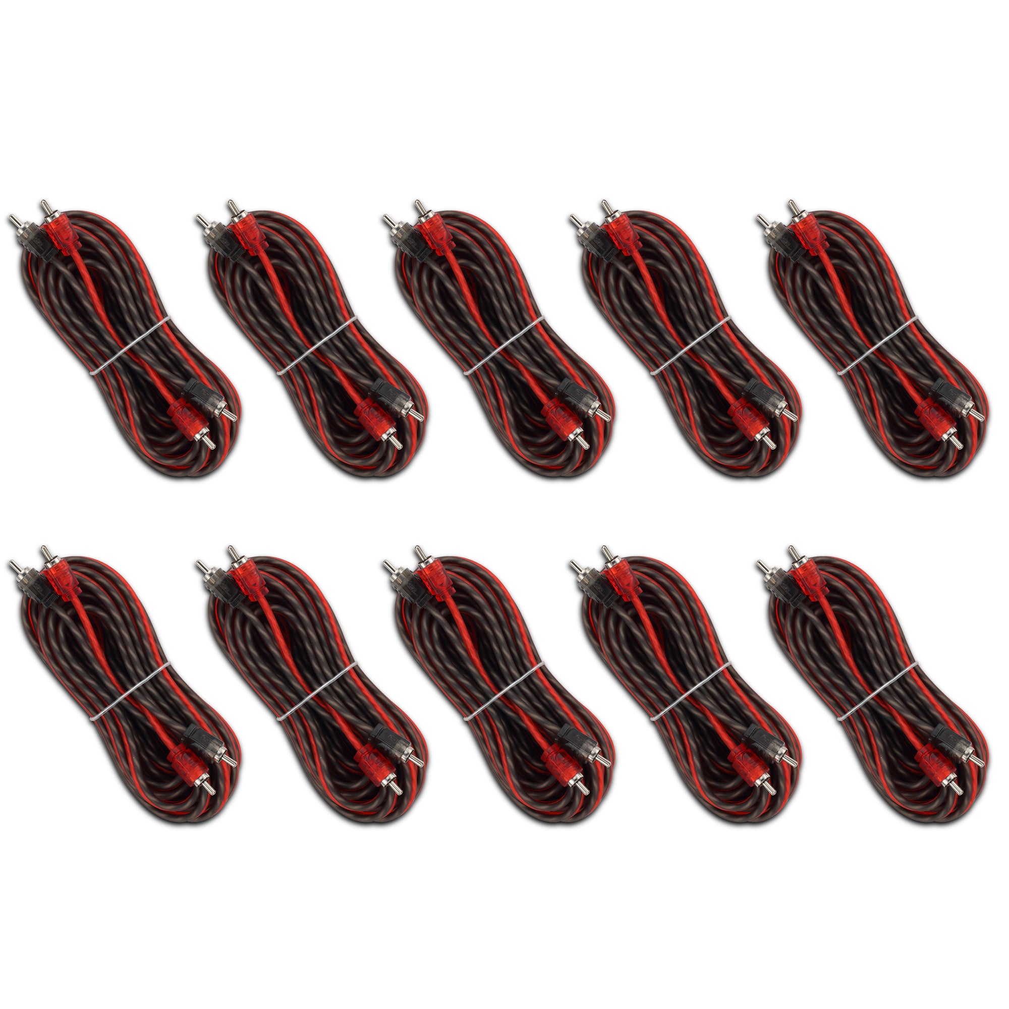 DS18 RCA-20FT.10PK 20 ft Ultra Flex 100% OFC RCA Cable Wire – 10-Pack