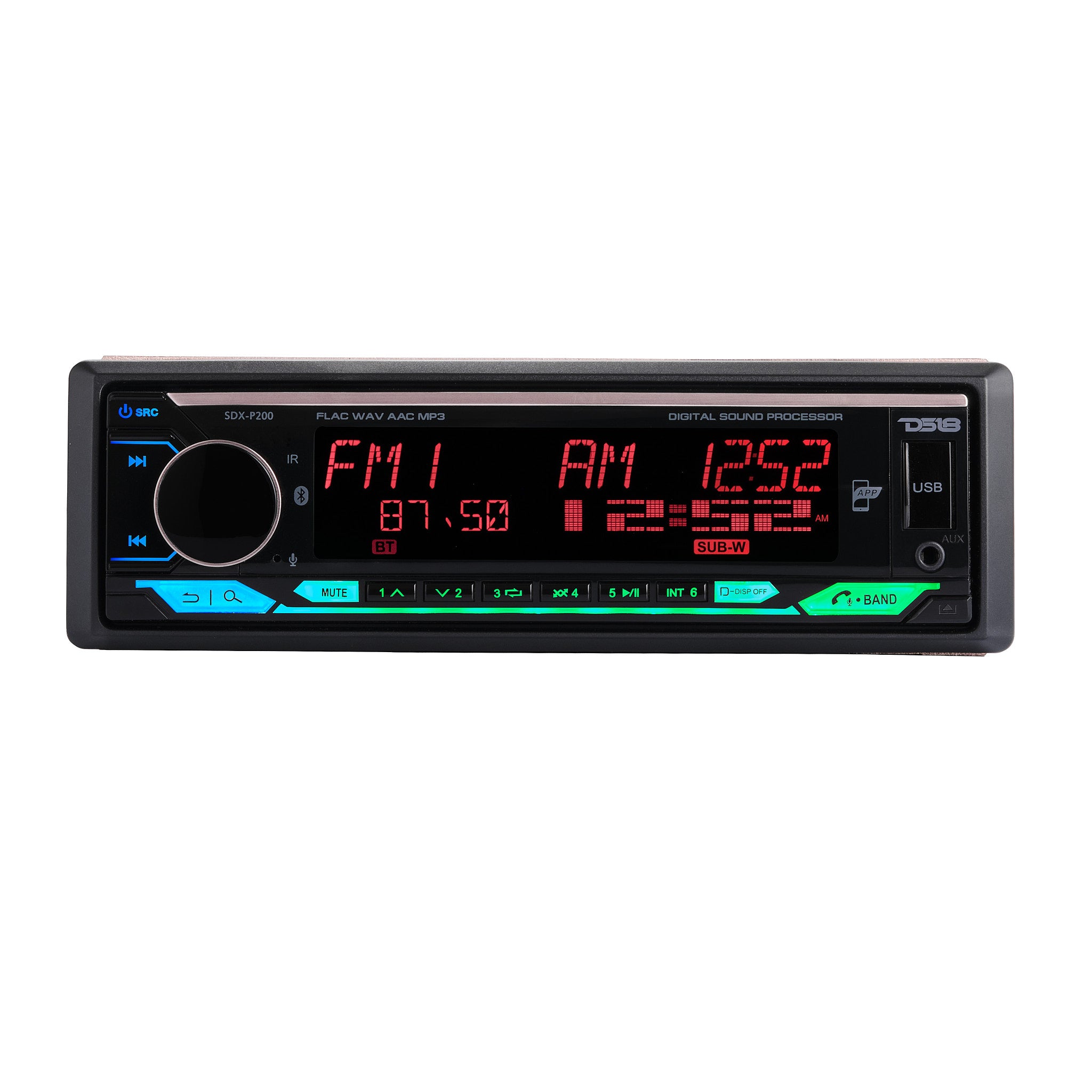 DS18 SDX-P200 High Power 240 Watts RMS (4 x 60) Digital Media Receiver | Single Din | DSP | APP | Bluetooth Audio and Calling Head Unit | A…