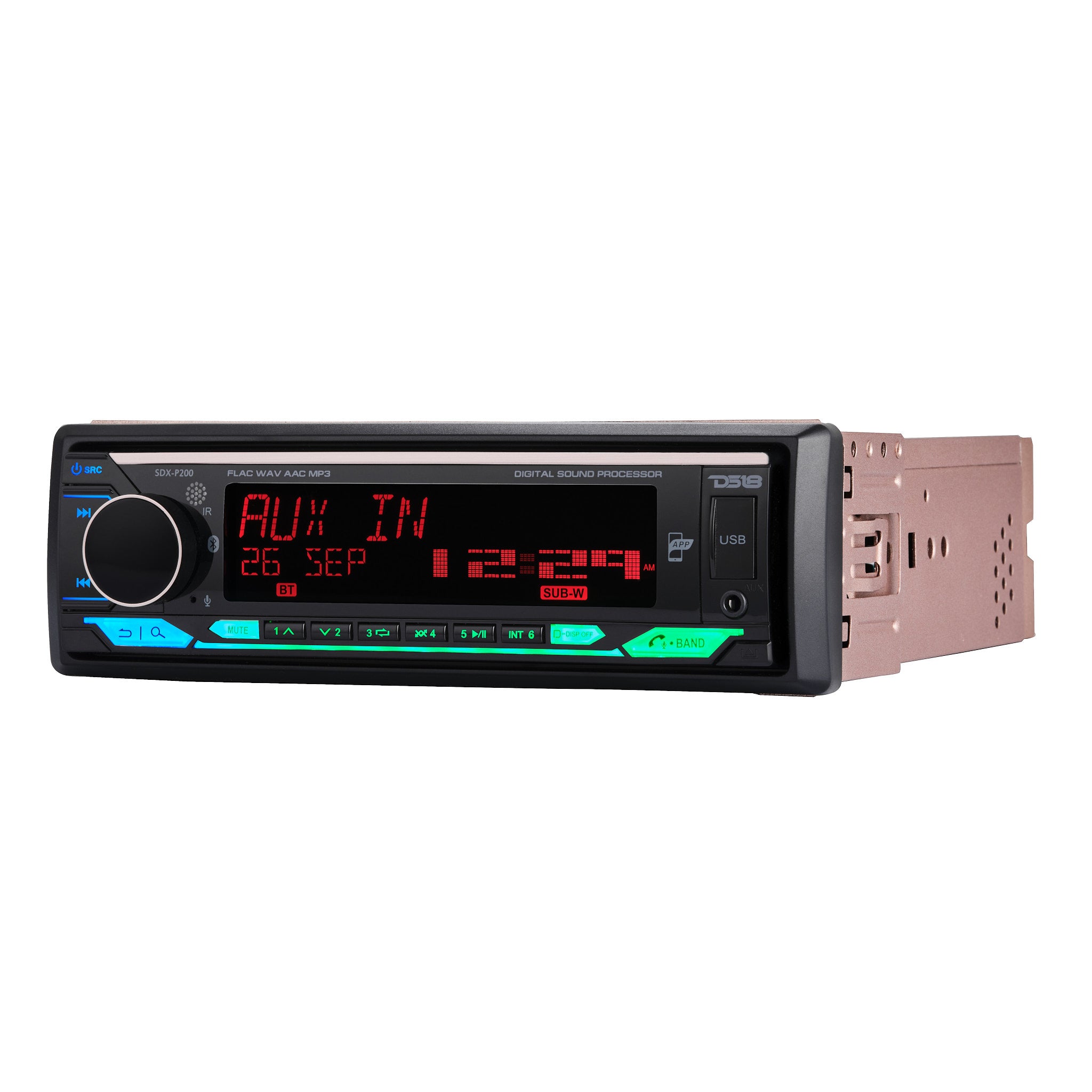 DS18 SDX-P200 High Power 240 Watts RMS (4 x 60) Digital Media Receiver | Single Din | DSP | APP | Bluetooth Audio and Calling Head Unit | A…