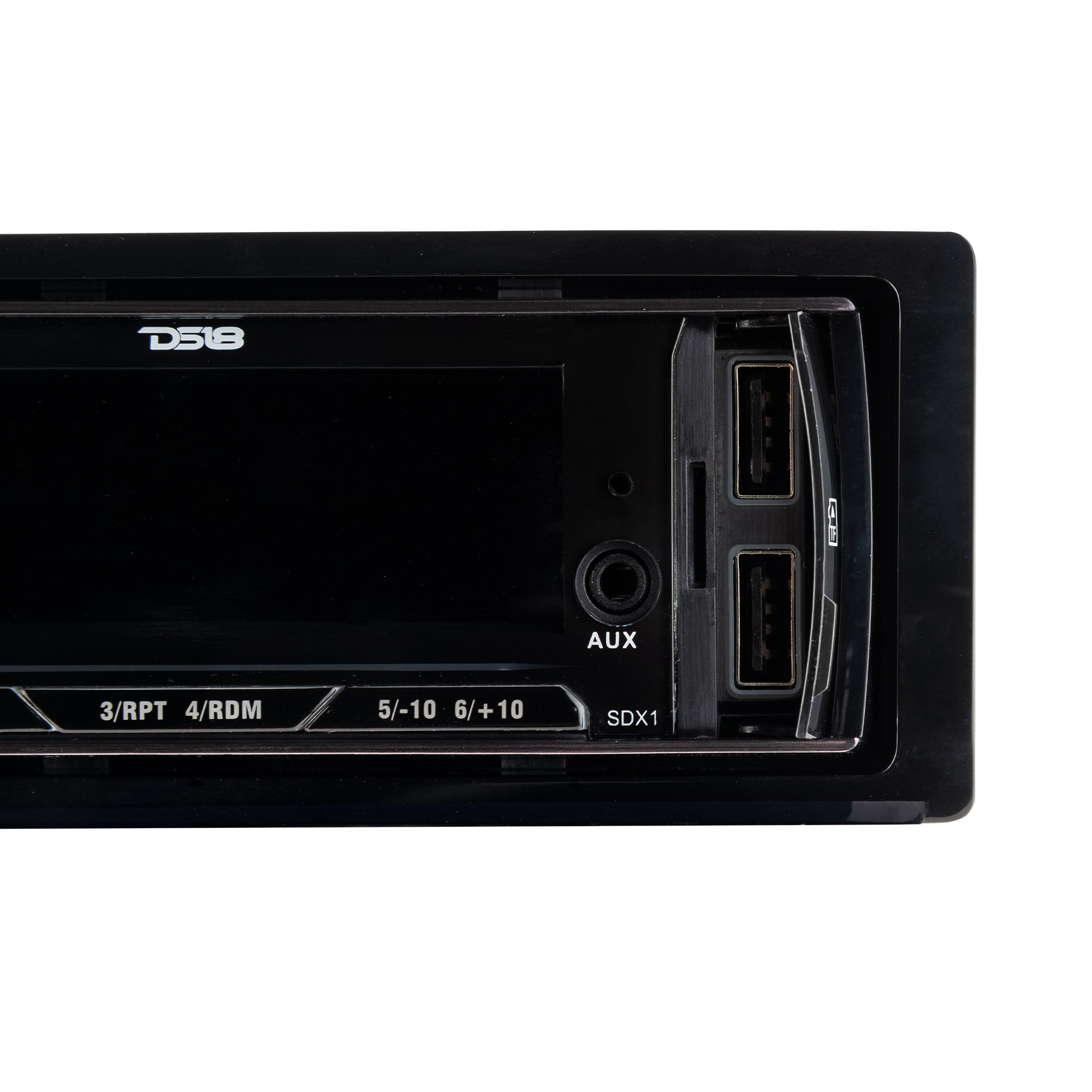 DS18 SDX1 Single-DIN Digital Media Receiver Mech-Less Player, Bluetooth, Dual USB ,7 Volt Preouts