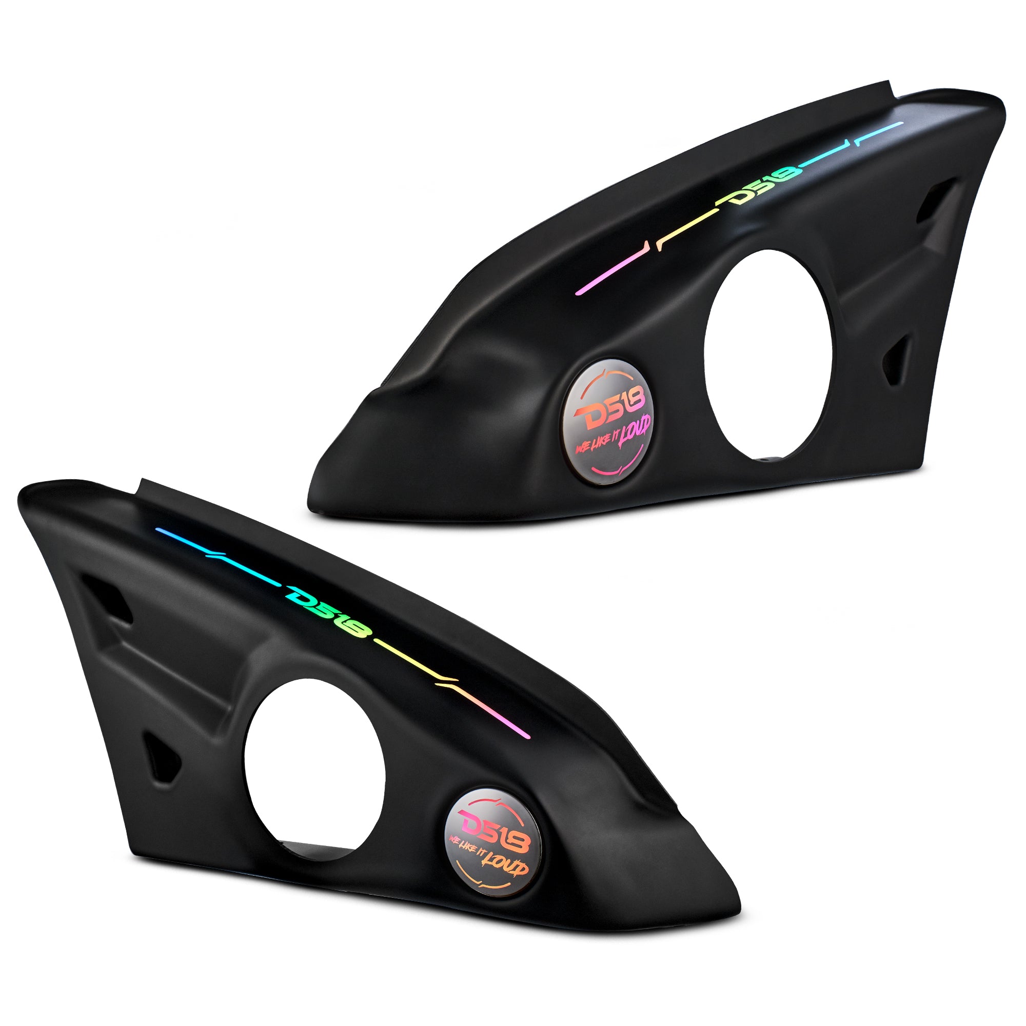 DS18 SLG-AR6V2 Polaris Slingshot Arm Rest Empty Enclosure With Digital Led Lights fits 2 x 6.5" Speakers | 2015 - Current