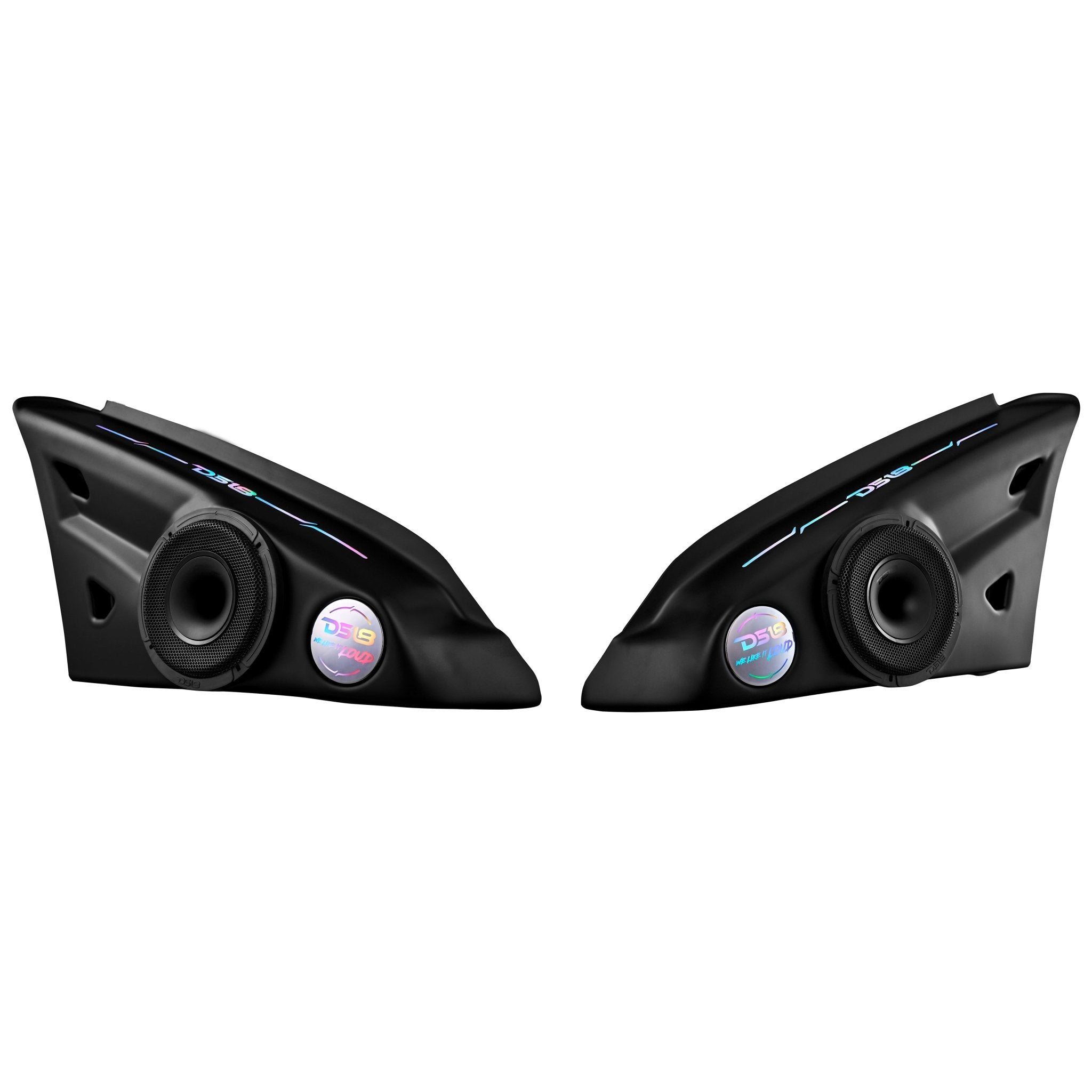 DS18 SLG-AR6V2 Polaris Slingshot Arm Rest Empty Enclosure With Digital Led Lights fits 2 x 6.5" Speakers | 2015 - Current