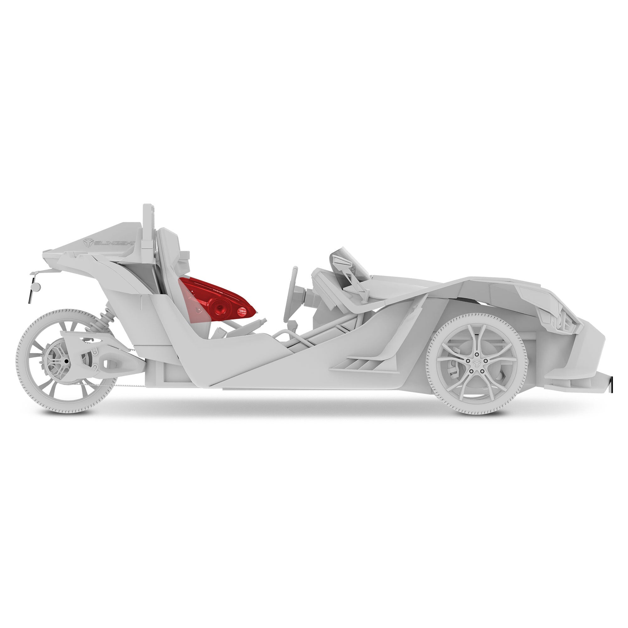 DS18 SLG-AR6LDV2 Polaris Slingshot Inside Armrest Speaker Panels Loaded | 2 x PRO-HY6.4MSL and Digital LED Lights | 2015 - Current