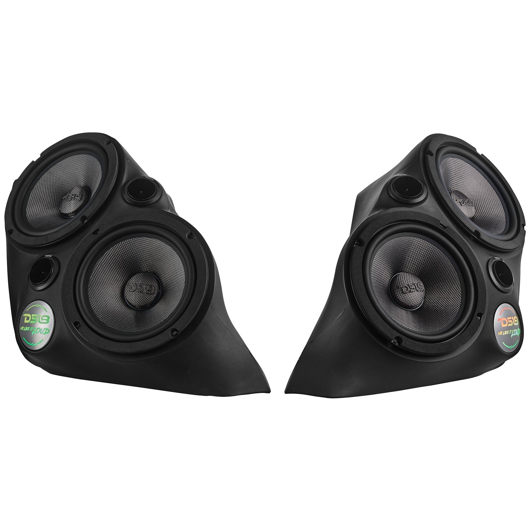 DS18 SLG-F82 Polaris Slingshot Front Fender Dual 8" Speaker Pods With Digital LED Lighting