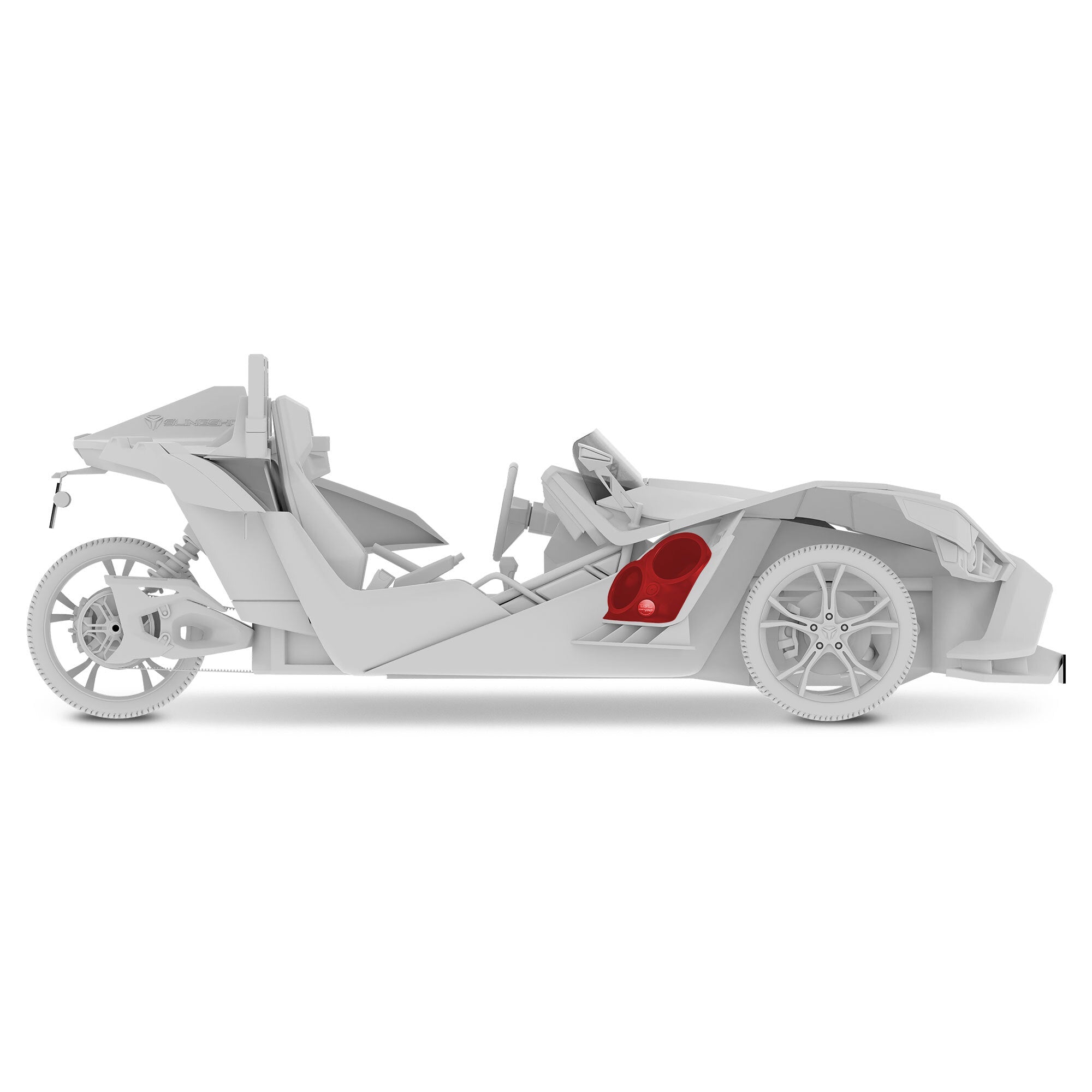 DS18 SLG-F82 Polaris Slingshot Front Fender Dual 8" Speaker Pods With Digital LED Lighting