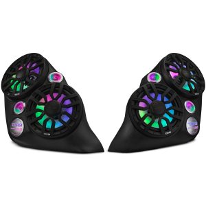 DS18 SLG-F82LD Polaris Slingshot Dual Front Fender 8” Loaded Speaker Pods with Digital LED Lighting