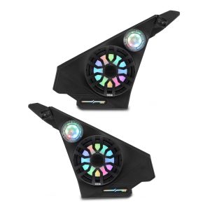 DS18 SLG-FKP8-20UPLD Polaris Slingshot Front Kick Panel Speaker Pods – Loaded with 8" NXL-IQ8/BK Speakers, PRO-TW1LD Tweeters & Digital LED…
