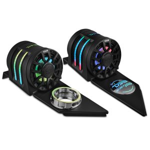 DS18 SLG-HD6LDV2 Polaris Slingshot Headrest Speaker Pods Loaded | 2 x NXL-IQ6/BK Speakers and Digital LED Lights | 2015 - Current
