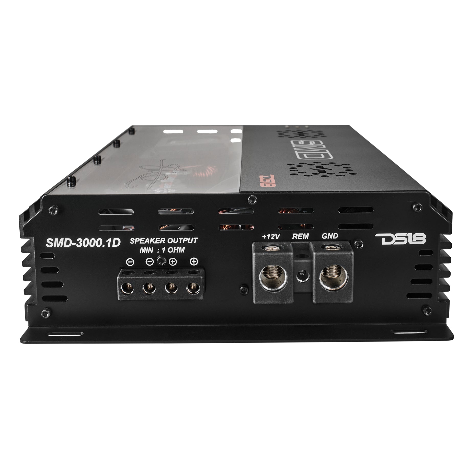 DS18 SMD-3000.1D SMD Monoblock Amplifier with VM-1 Voltmeter and Digital LED Lights 3000W RMS at 1-ohm - Steve Meade Designs