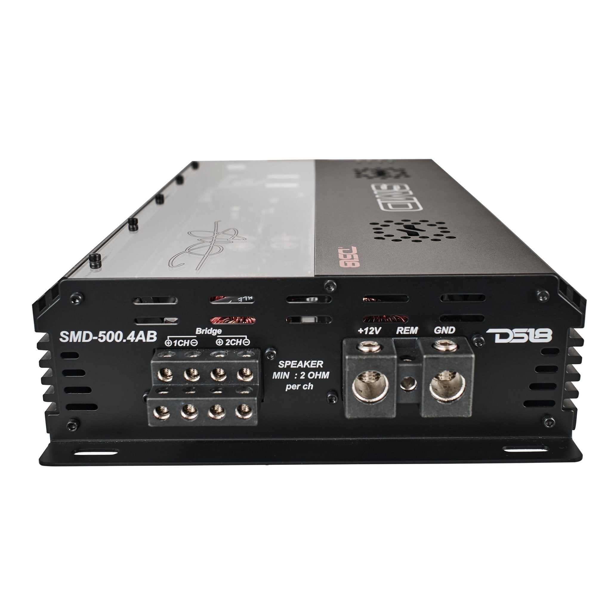 DS18 SMD-500.4AB SMD 4-Channel Class AB Amplifier with VM-1 Voltmeter and Digital LED Lights 4 x 500W at 2-Ohm - Steve Meade Designs