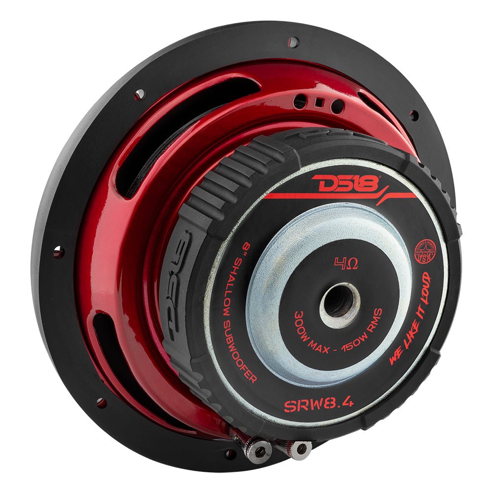 DS18 SRW8.4 SRW Shallow-Mount 8" Subwoofer 150 Watts Rms SVC 4-Ohm