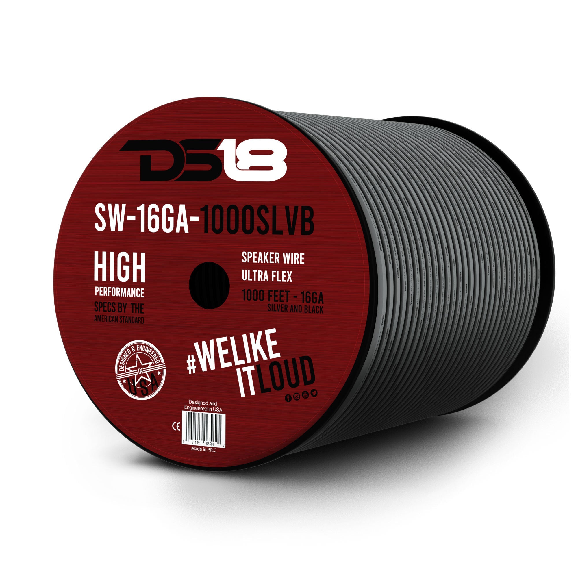 DS18 SW-16GA-1000RB 16-GA Speaker Wire 1000 Feet - Red