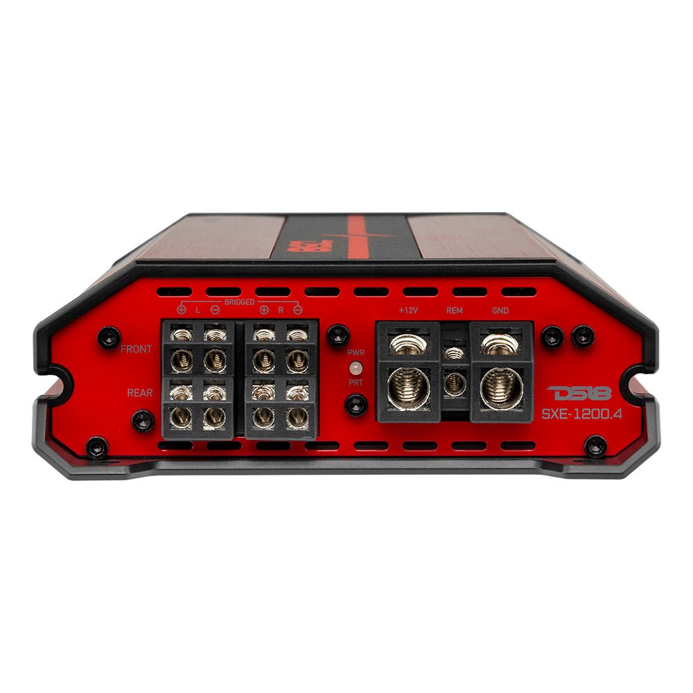 DS18 SXE-1200.4/RD SXE Class A/B 4-Channel Full-Range Amplifier 4 x 60 RMS @ 4-Ohm 1200 Watts