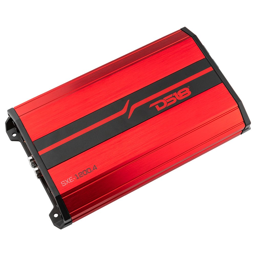 DS18 SXE-1200.4/RD SXE Class A/B 4-Channel Full-Range Amplifier 4 x 60 RMS @ 4-Ohm 1200 Watts
