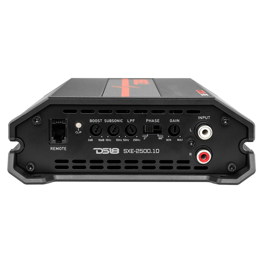 DS18 SXE-2500.1D/BK SXE Class D 1-Channel Amplifier 1 x 800 Watts RMS @ 1-Ohm 2500 Watts