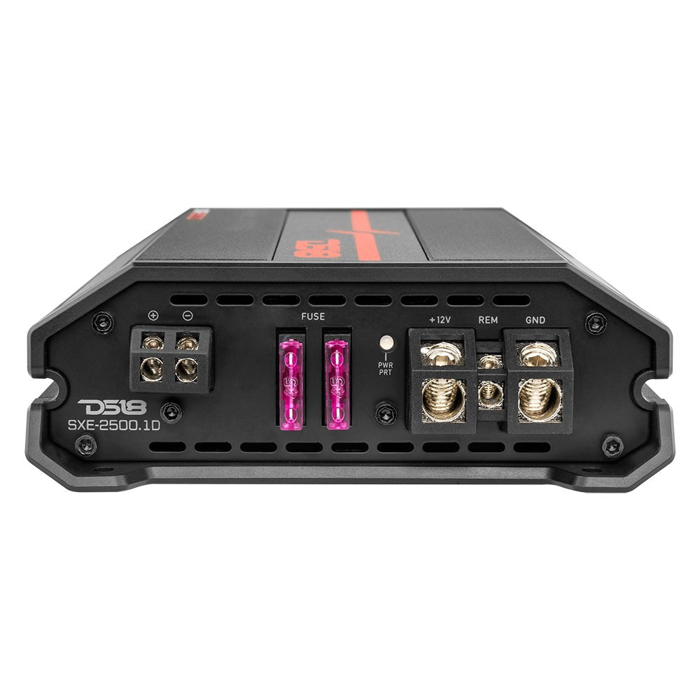 DS18 SXE-2500.1D/BK SXE Class D 1-Channel Amplifier 1 x 800 Watts RMS @ 1-Ohm 2500 Watts