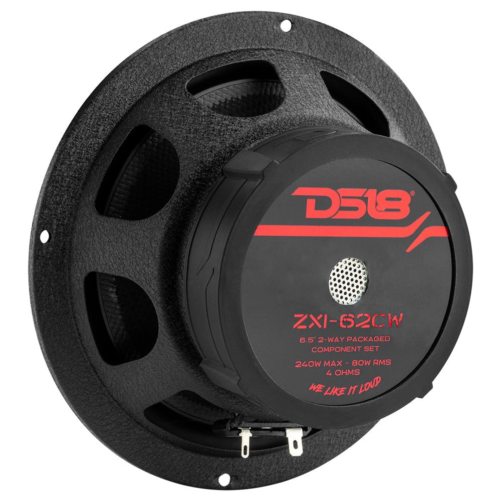DS18 ZXI-62C ZXI 6.5" 2- Way Component Speaker System with Kevlar Cone | 120 Watts Rms 4-Ohm