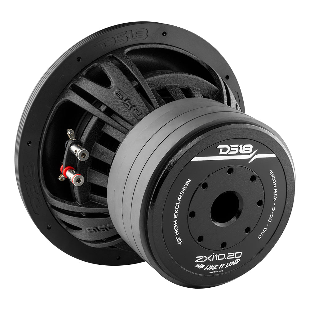 DS18 ZXI10.2D ZXI 10" High Excursion Subwoofer Quad Stacked Magnets | 800W RMS DVC 2-Ohm