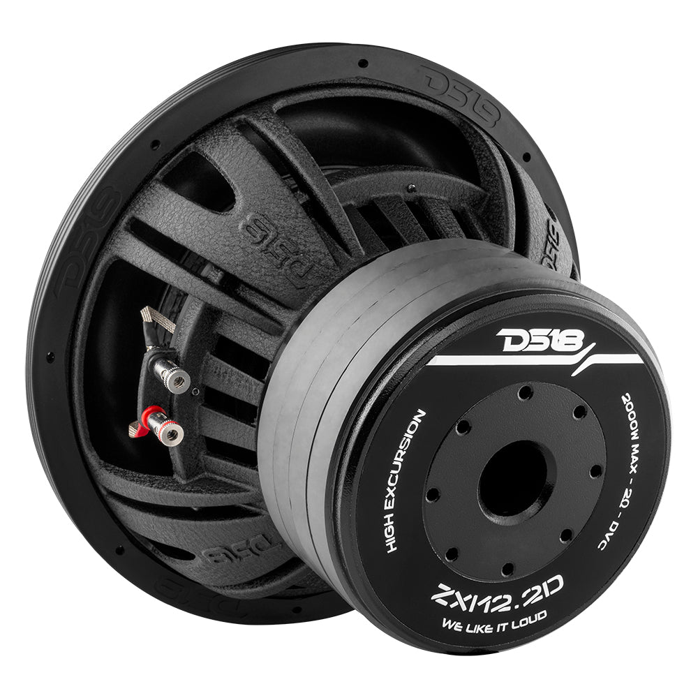 DS18 ZXI12.2D ZXI 12" High Excursion Subwoofer Quad Stacked Magnets | 1000W RMS DVC 2-Ohm