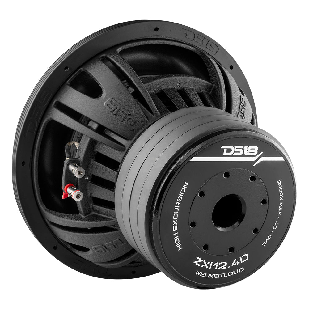 DS18 ZXI12.4D ZXI 12" High Excursion Subwoofer Quad Stacked Magnets | 1000W RMS DVC 4-Ohm