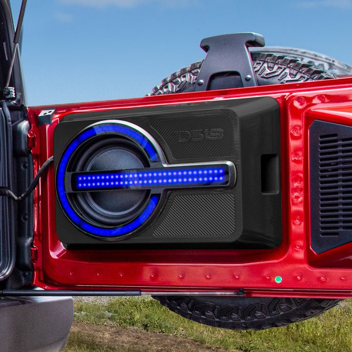 DS18 BRO-BASS Bronco 6th Gen Loaded Tailgate Enclosure with 12” Subwoofer and RGB LED Lighting