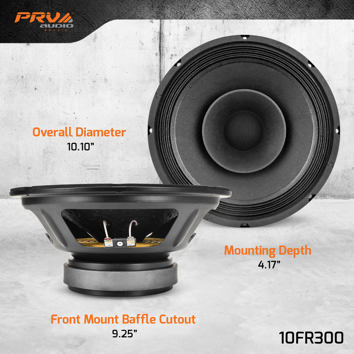 PRV 10 inch 8 Ohm Full Range Speaker PRV-10FR300 - Image 4