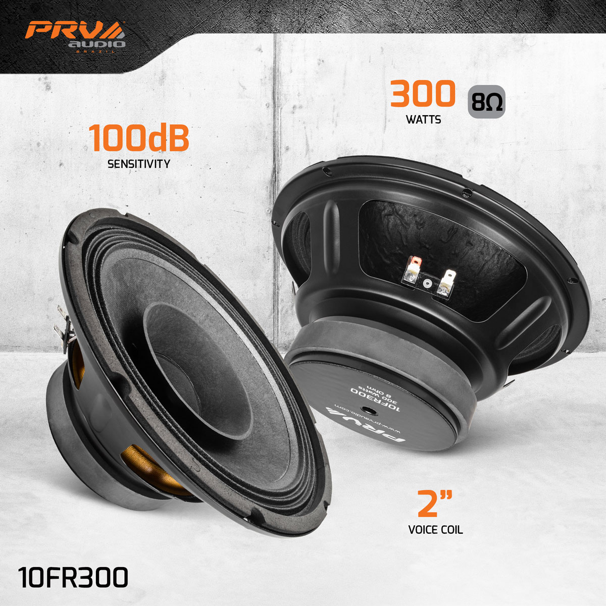 PRV 10 inch 8 Ohm Full Range Speaker PRV-10FR300 - Image 2