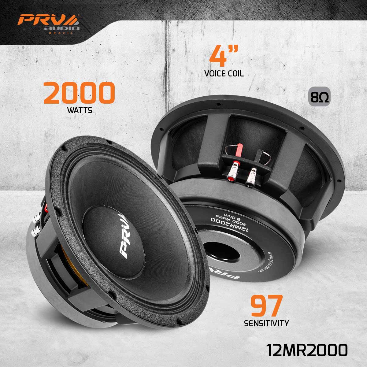 PRV 12 inch 8 Ohm Mid Range Speaker PRV-12MR2000 - Image 2